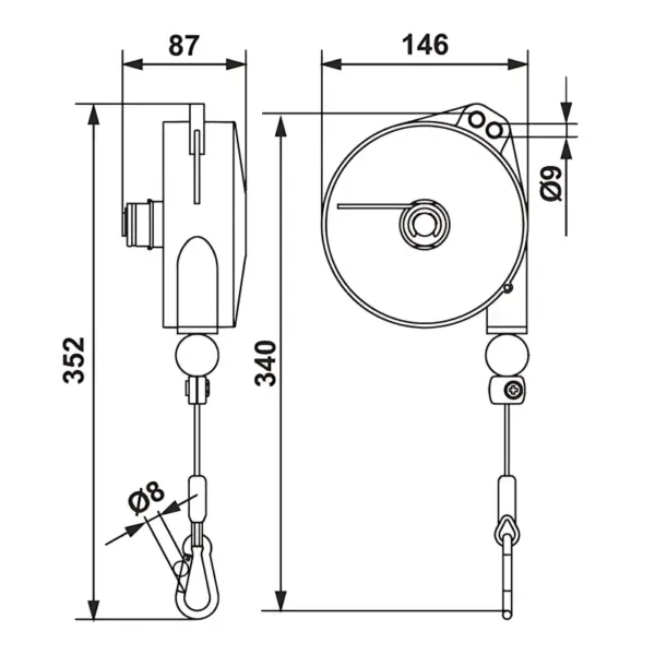 TECNA 1079932320 Balancer 9323AX, ATEX, 6-8 kg, 2 m