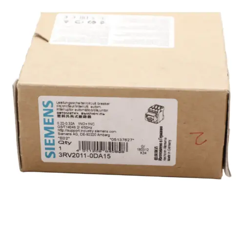 Siemens 3RV2011-0DA15 Leistungsschalter, 0,22-0,32A, 1S+1Ö