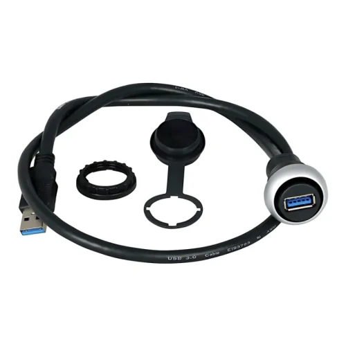 Eaton M22-USB-SA USB-Einbaubuchse mit Anschlussleitung, 0,6 m, Konfektioniert, mit fest angeschlossenem USB-3.0-Typ-A-Stecker, 9-polig, 107412